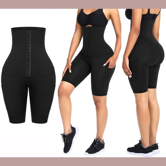 NWT Feelingirl [ MEDIUM ] Tummy Control High Waist‎ Trainer Shorts in Black - Picture 2 of 12